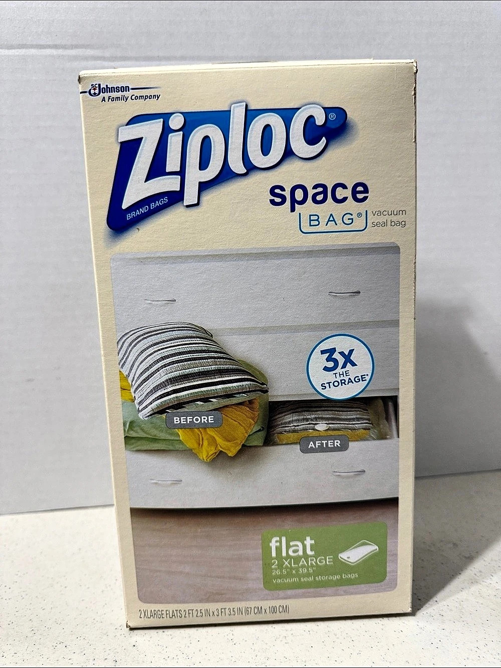 Ziploc Space Bag Flat 2 X-Large Vacuum Seal Storage Bags
